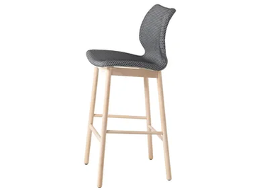 UNI 393M - High upholstered stool with back by Et al. - view 2